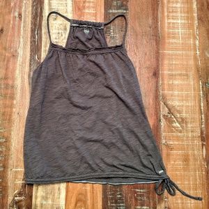 Alo Brown Tank Top with Ruffle and Tie Size Large